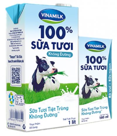 Sữa Tươi Tiệt Trùng Vinamilk Không Đường Hộp 180 Ml