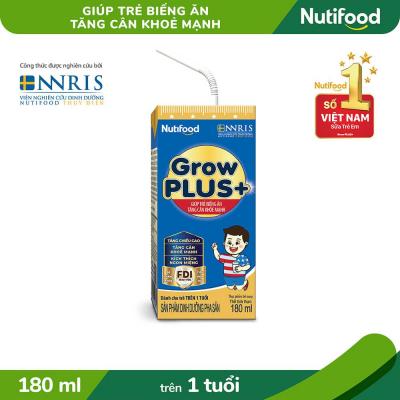 Thùng 48 Hộp 180ml Sữa Bột Pha Sẵn Nutifood GrowPLUS+ Biếng Ăn Trên 1 Tuổi - Tăng Cân Khỏe Mạnh