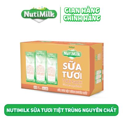 Thùng 48 Hộp NutiMilk Sữa Tươi Tiệt Trùng Ít Đường 180ml