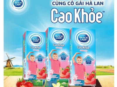 Thùng 48 hộp sữa tiệt trùng hương dâu Dutch Lady Cao Khoẻ 170ml