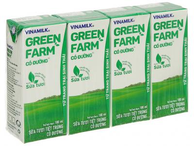 Thùng 48 hộp sữa tươi tiệt trùng có đường Vinamilk Green Farm 180ml