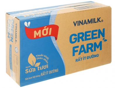 Thùng 48 hộp sữa tươi tiệt trùng ít đường Vinamilk Green Farm 180ml