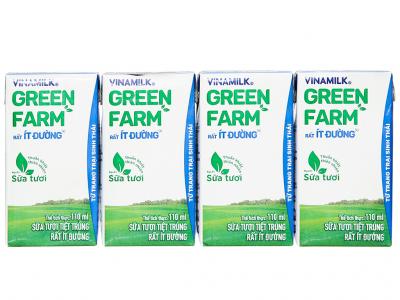Thùng 48 hộp sữa tươi tiệt trùng ít đường Vinamilk Green Farm 110ml