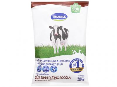 5 bịch sữa dinh dưỡng socola Vinamilk 220ml