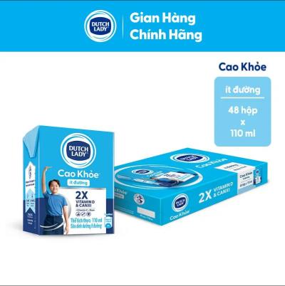 Thùng 48 Hộp Sữa Dutch Lady Cô Gái Hà Lan Cao Khỏe Ít Đường 110ml (48x110ml)